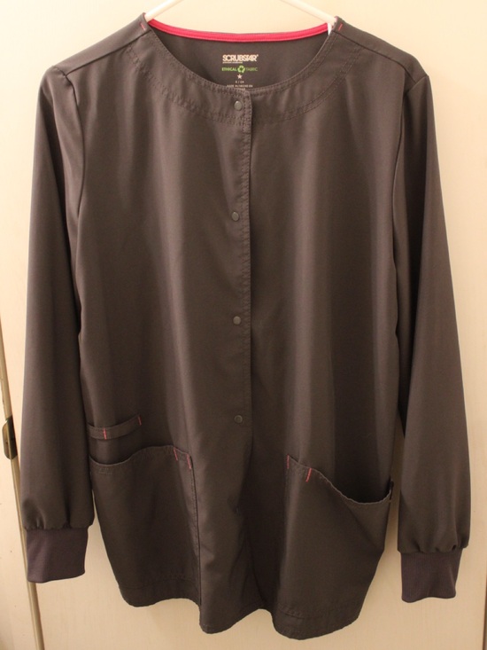 Scrubstar Jackets & Blazers - ScrubStar Women’s Snap Front Warm-Up Scrub Jacket in Pewter